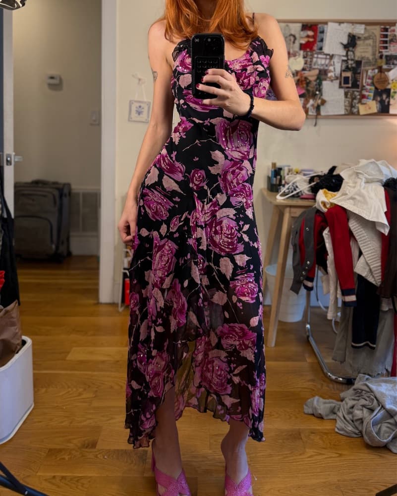 Vintage 2000s Floral Asymmetrical Dress  - Image 5