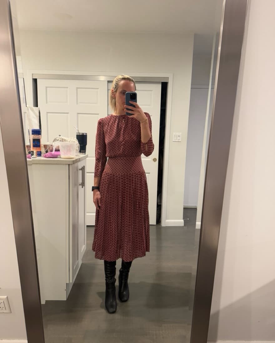 Reformation Red Dot Sabra Midi Dress - Image 5
