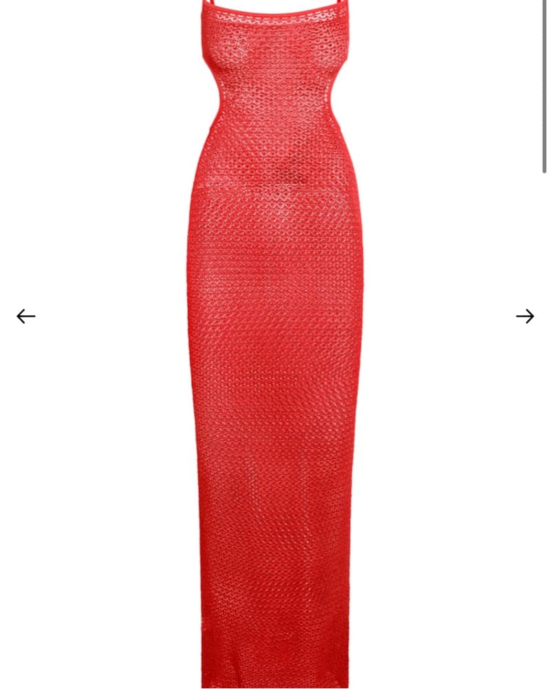Vibrant Red Cutout Maxi Dress - Image 5