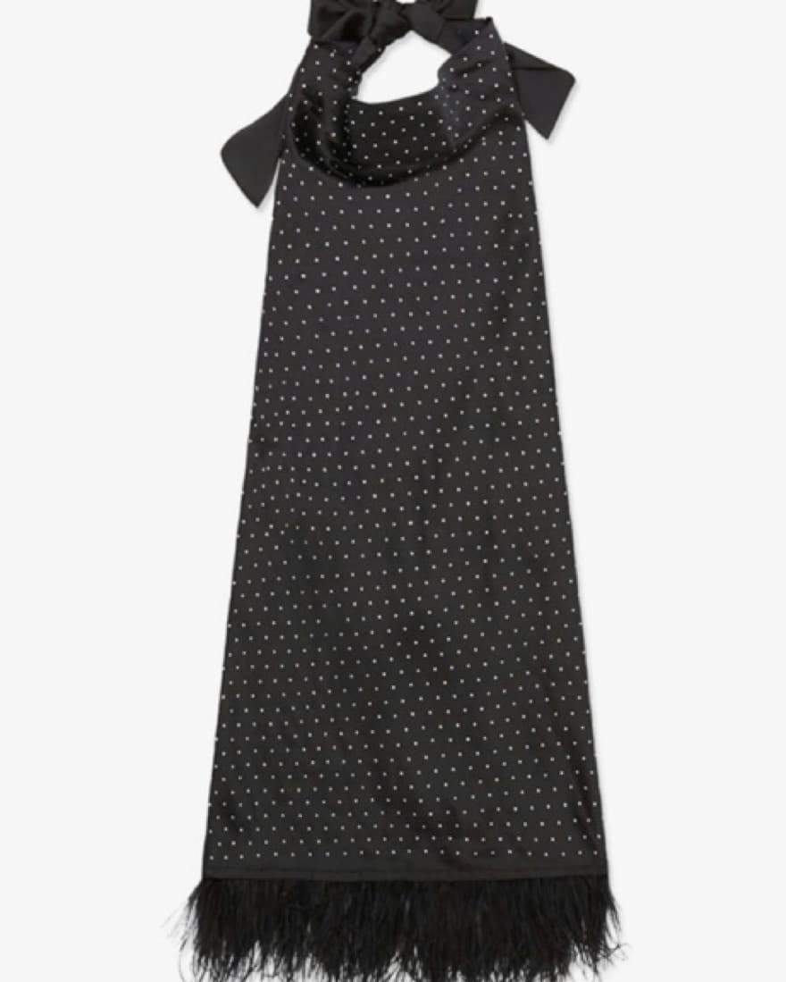 Feather Halter Rhinestone Mini Dress - Image 3