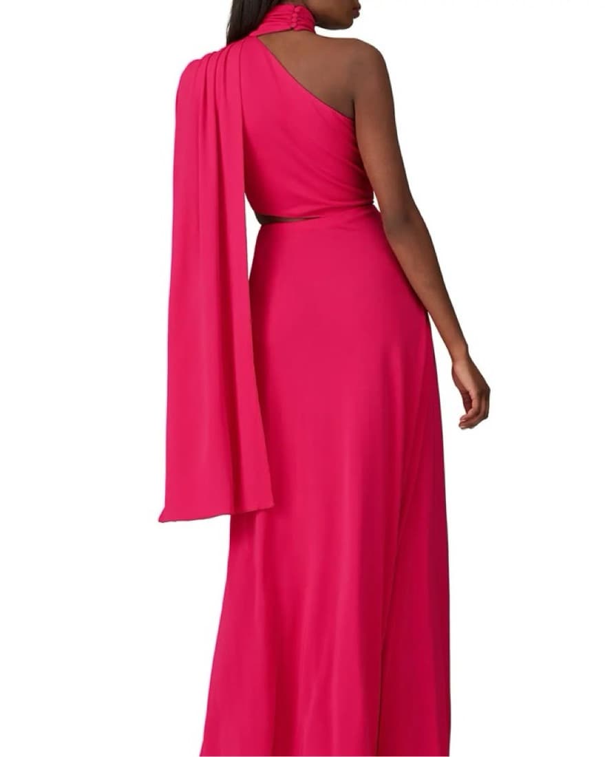 Saloni Honey Long Dress In Magenta - Image 3