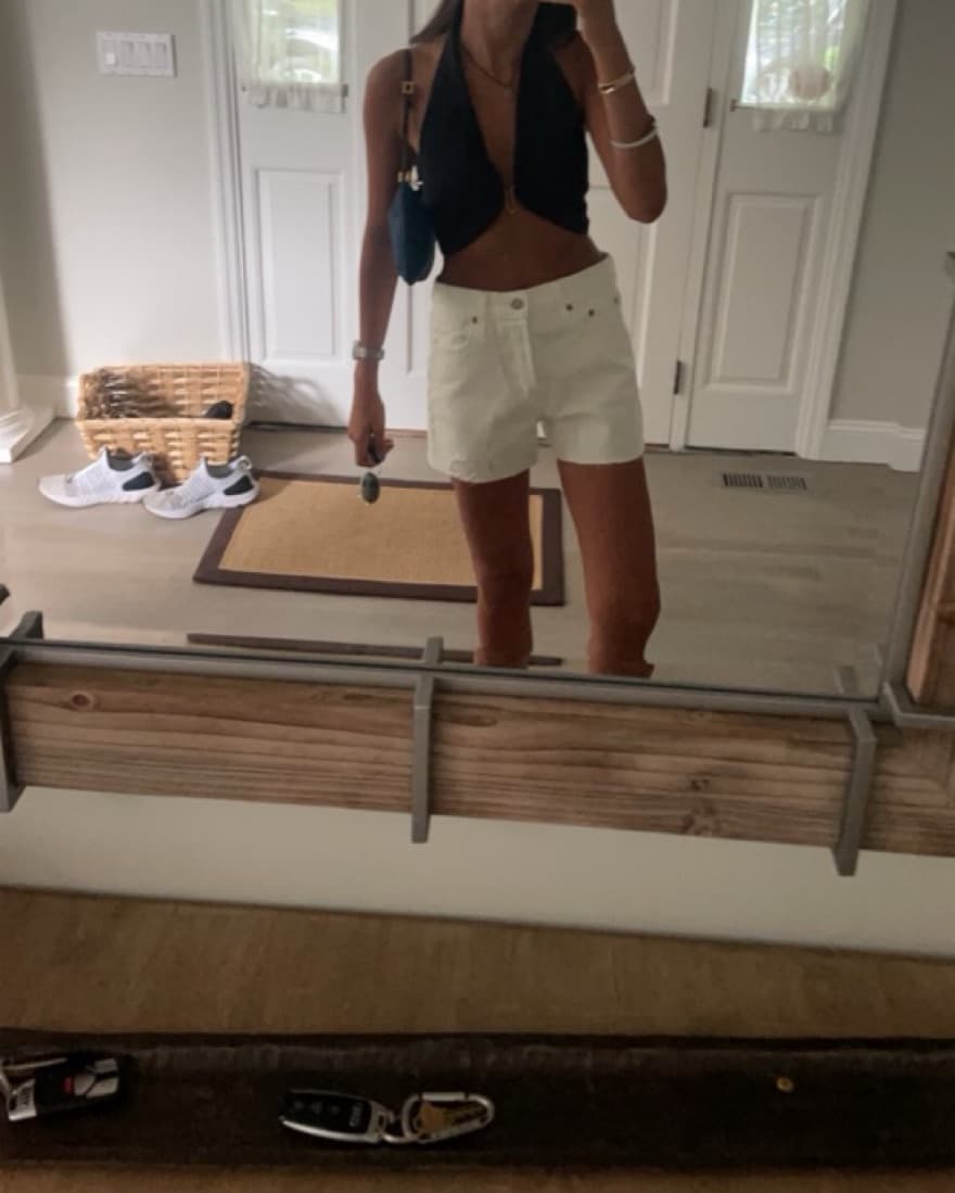 Cult Gaia Black Cropped Halter Top - Image 2