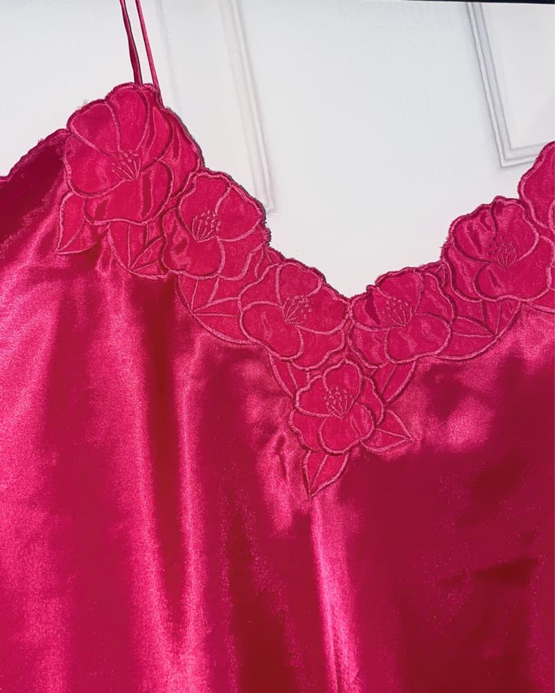 Hot Pink Vintage Slip Dress - Image 2