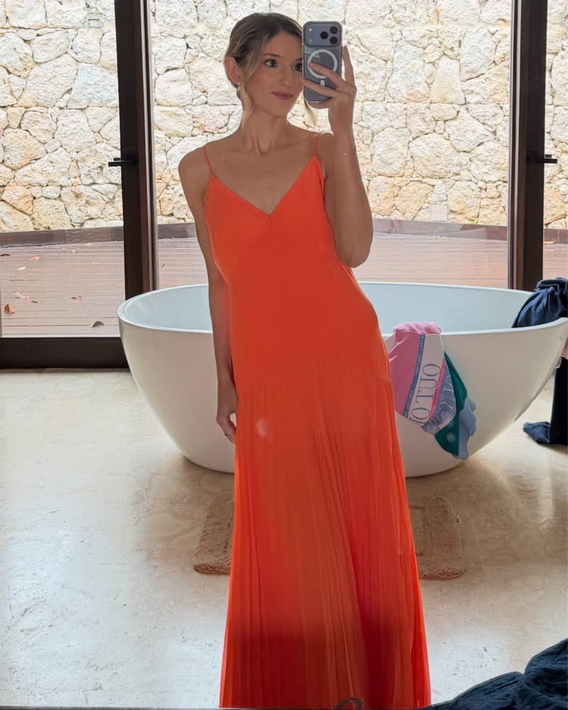 Orange Wedding Guest Dress - Image 4