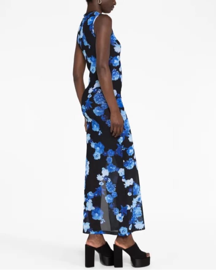 Coperni Sheer Floral Midi Dress - Image 5