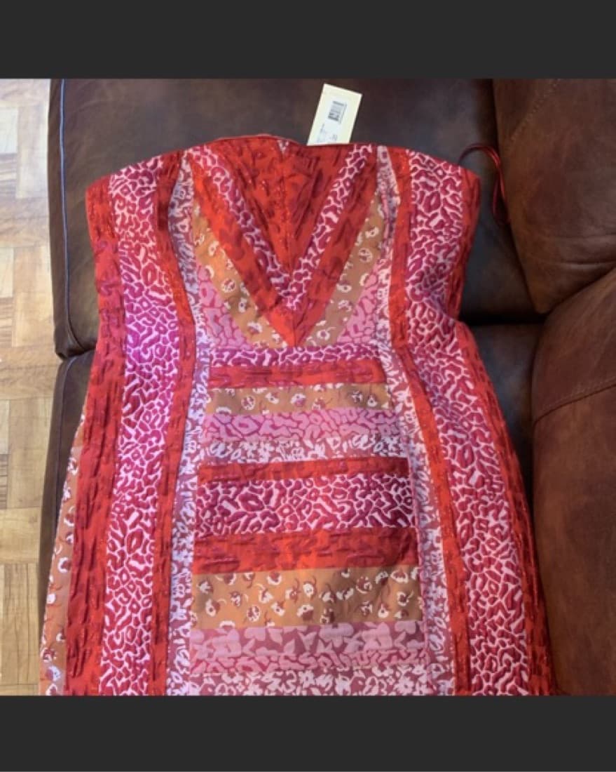 Ramy Brooke Red Strapless Dress - Image 3