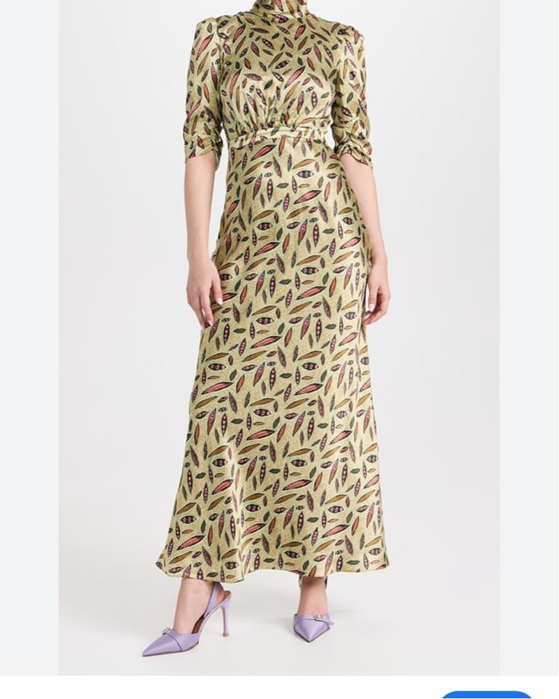Saloni Adele Green Silk Gown - Image 2