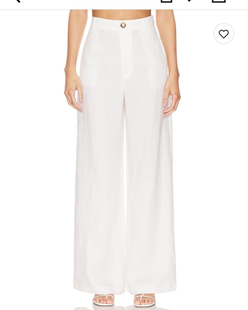 White Linen Revolve Pants - Image 1