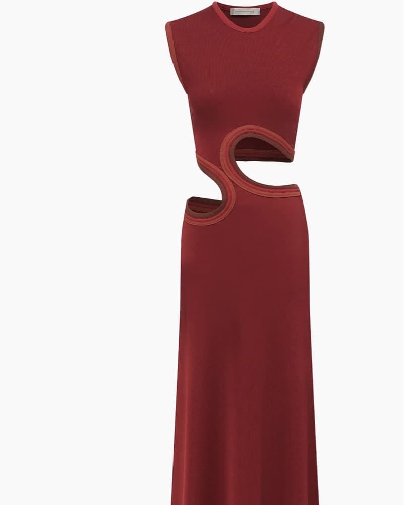 Stunning Burgundy Cut-Out Maxi Dress - Image 6