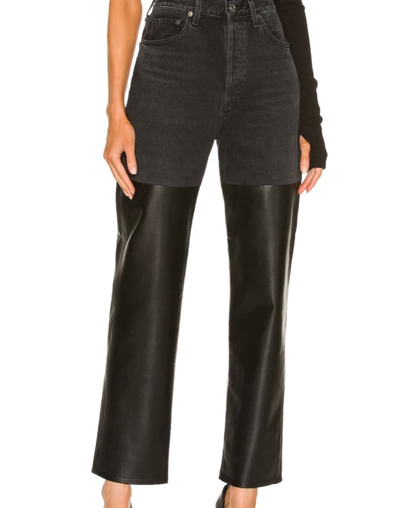 Agolde 90s Pinch Waist Leather Jeans - Image 1