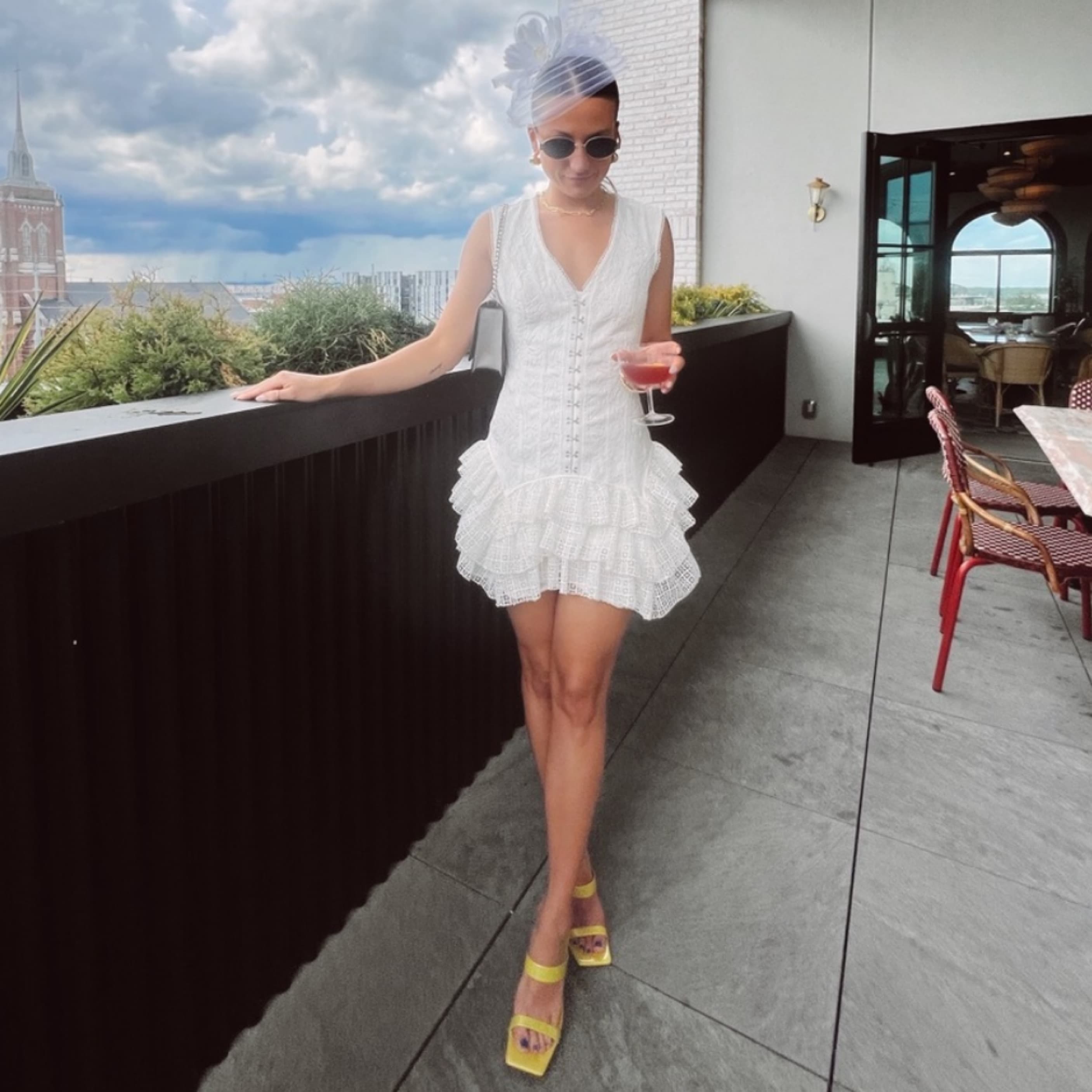 Anthropology White Ruffle Dress  - Image 1