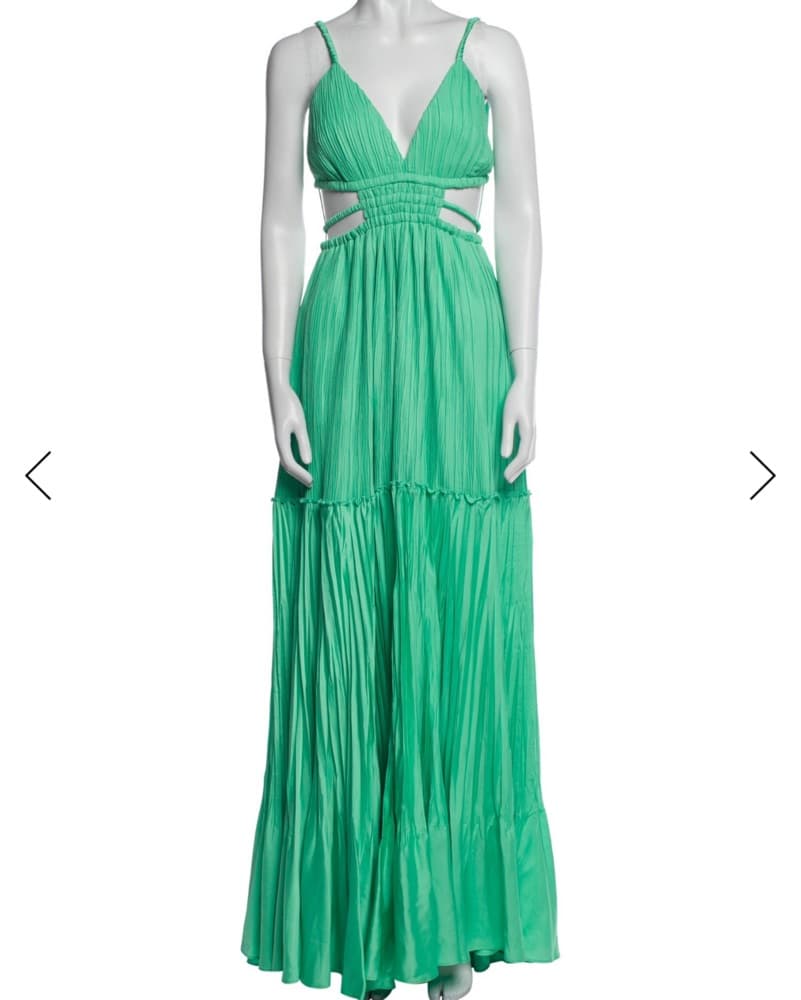 JONATHAN SIMKHAI GREEN CUT OUT GOWN - Image 2