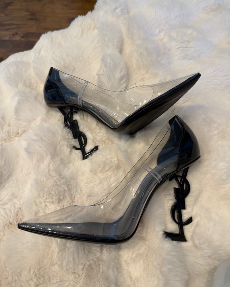 YSL Transparent Black Opyum Pumps 8.5  - Image 4