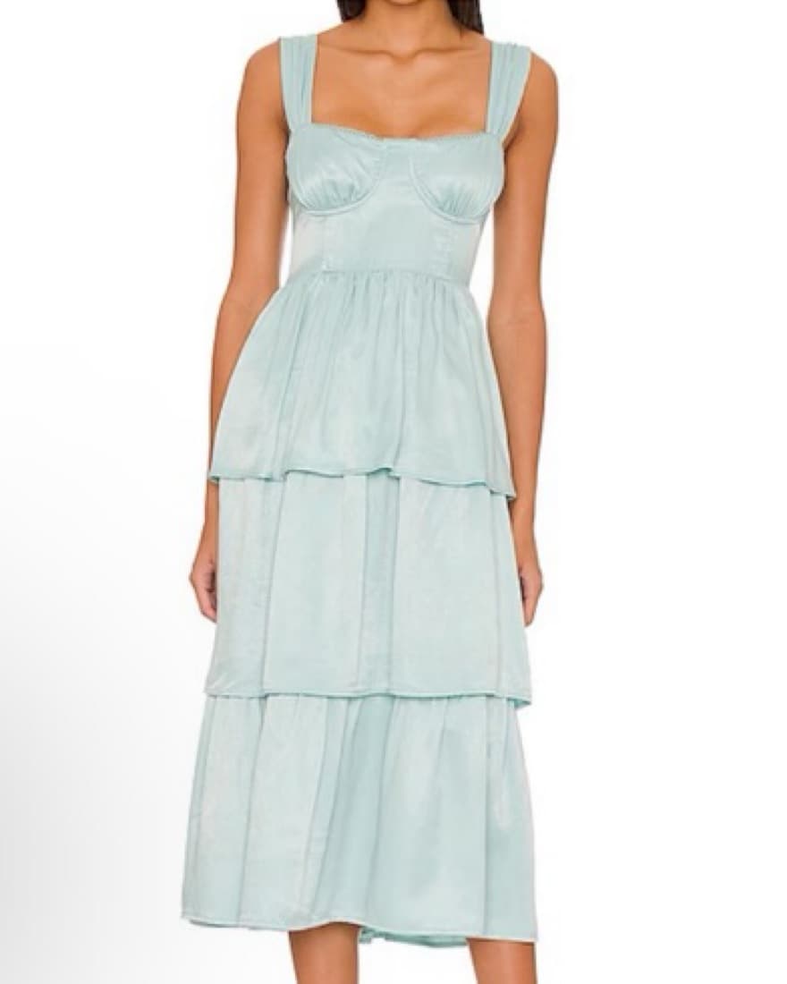 Weworewhat Light Blue Tier Dress - Image 1