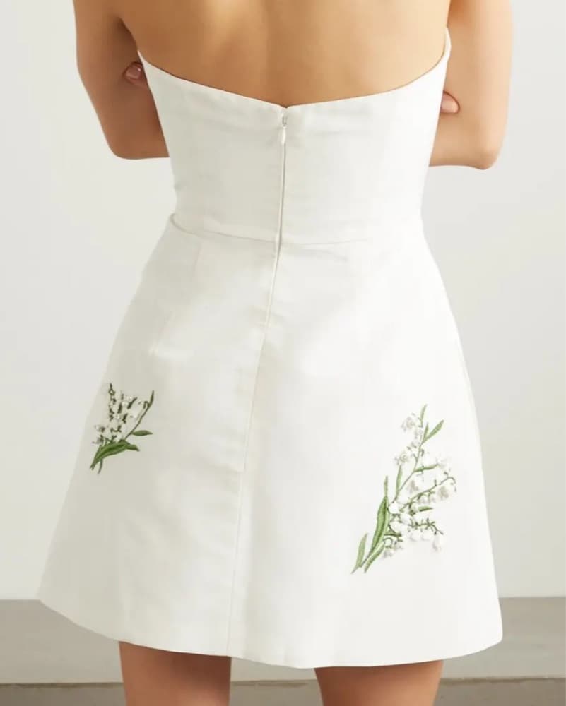 Carolina Herrera Bridal Silk Mini Dress - Image 3
