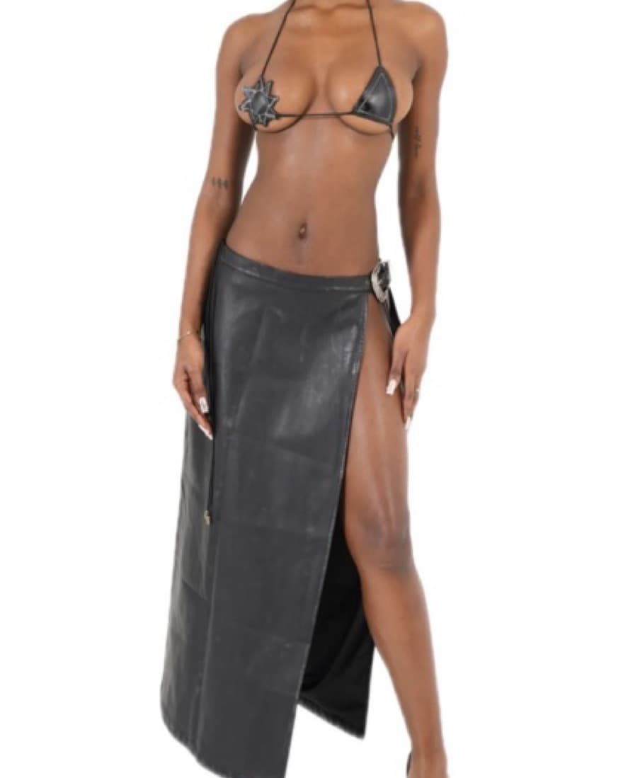 LEATHER MAXI SKIRT BY MATTEBRAND - Image 2