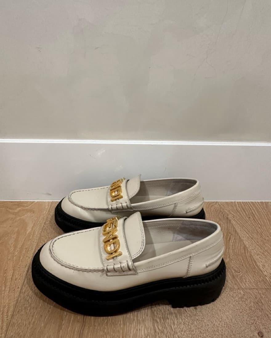Fendi Cream Platform Loafers - Image 4