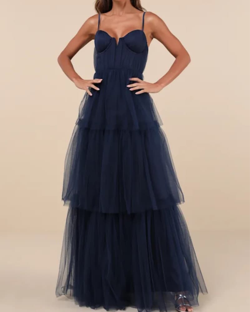 Unforgettable Poise Navy Blue Tulle Bust - Image 1