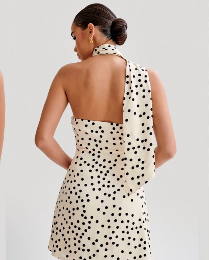 Joan Satin Asymmetrical Mini Dress  - Image 2