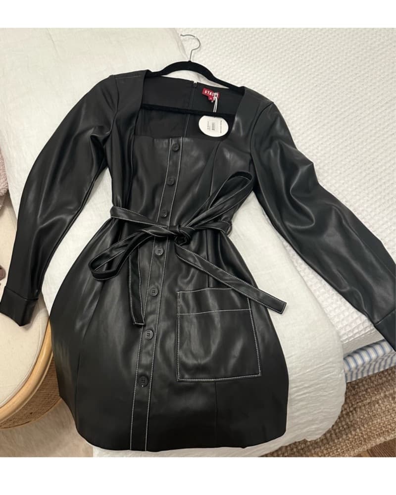 STAUD Oz Vegan Leather dress - Image 1