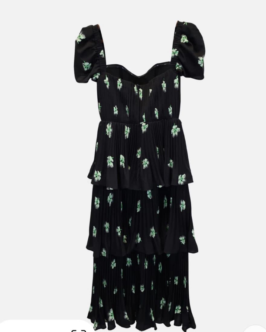 Self Portrait Pansy-Print Tiered Dress - Image 5