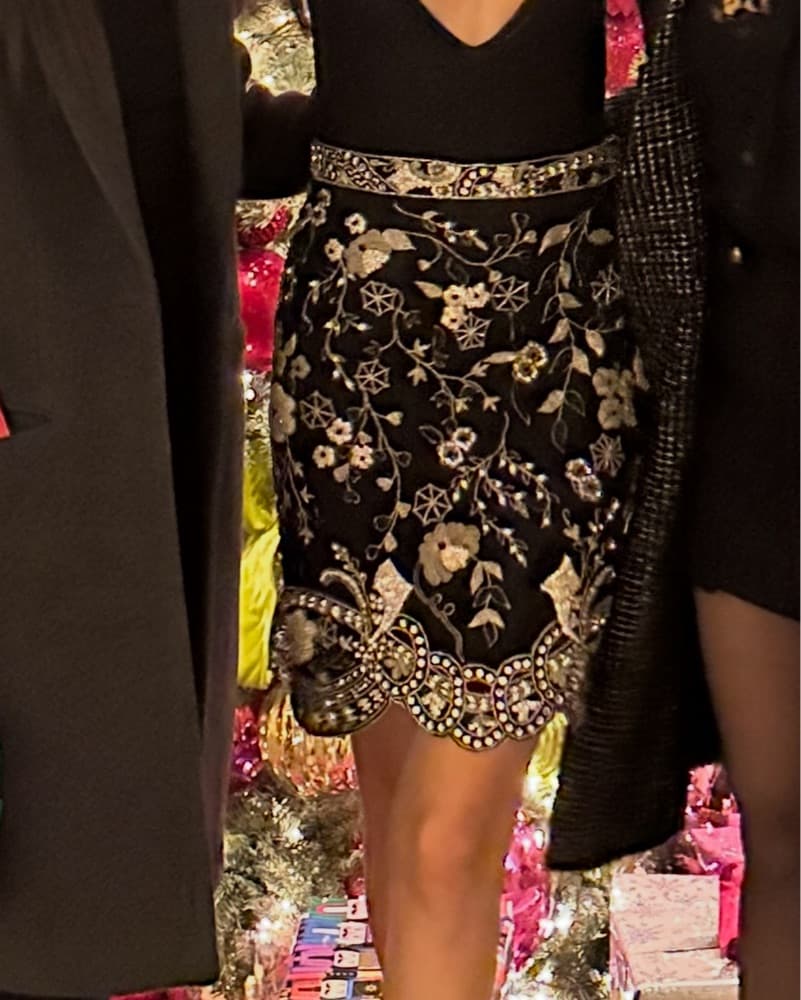 Opulent Floral Embellished Mini Skirt - Image 2