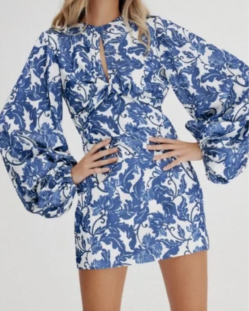 Significant Other Blue Floral Mini Dress - Image 1