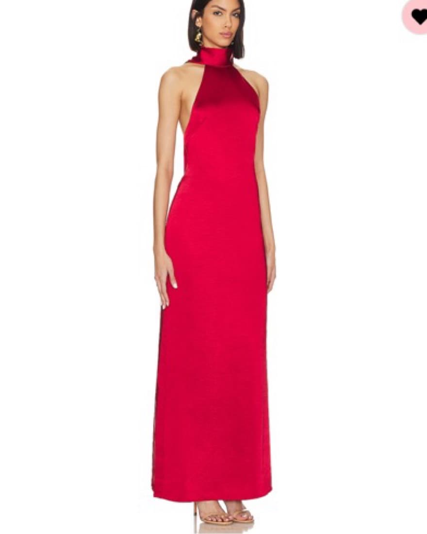 LPA Red Halter Scarf Dress - Image 2
