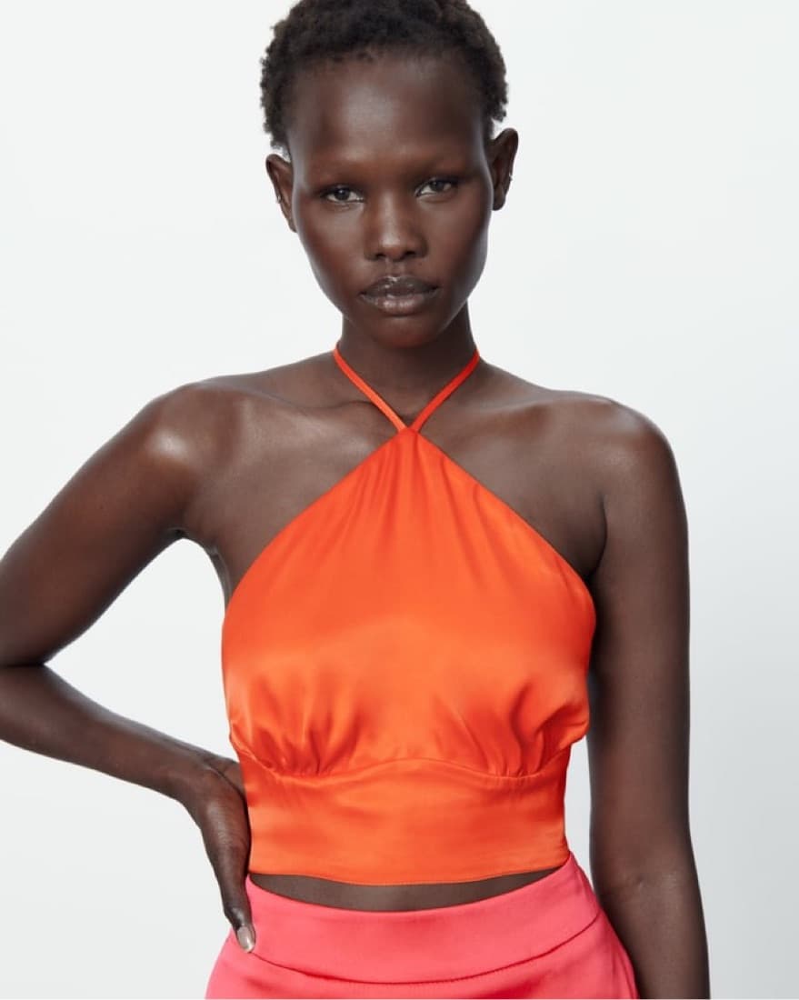 Zara Orange Halter top - Image 1