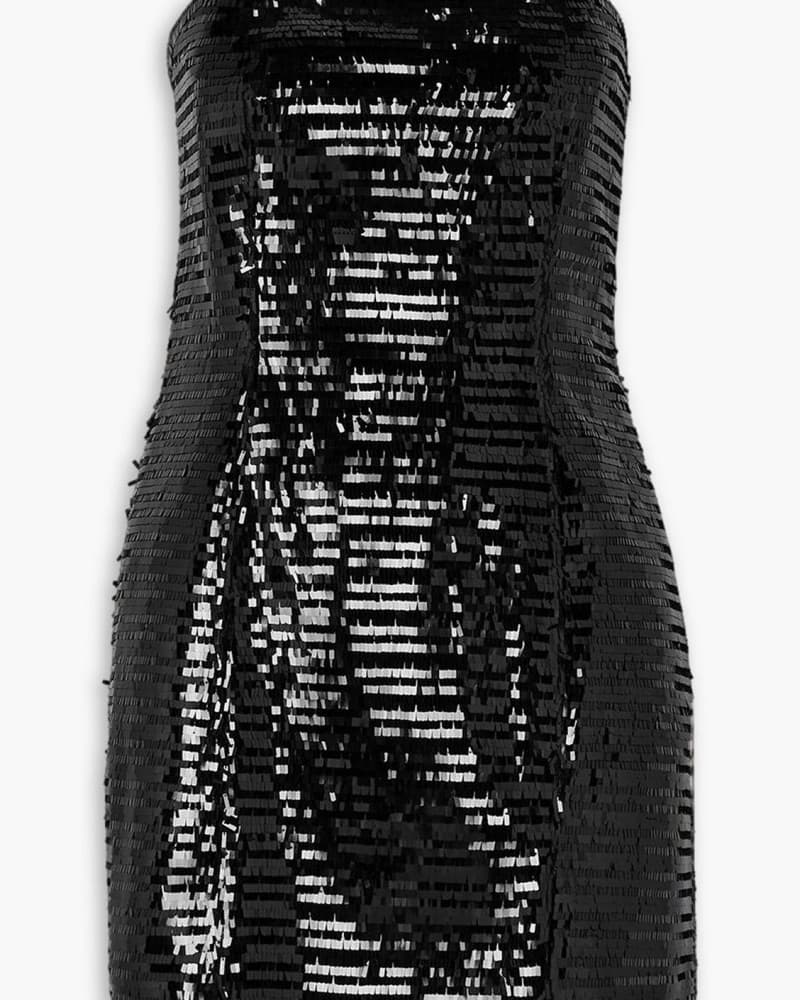 A.L.C. Black Sequin Mini Dressk - Image 3