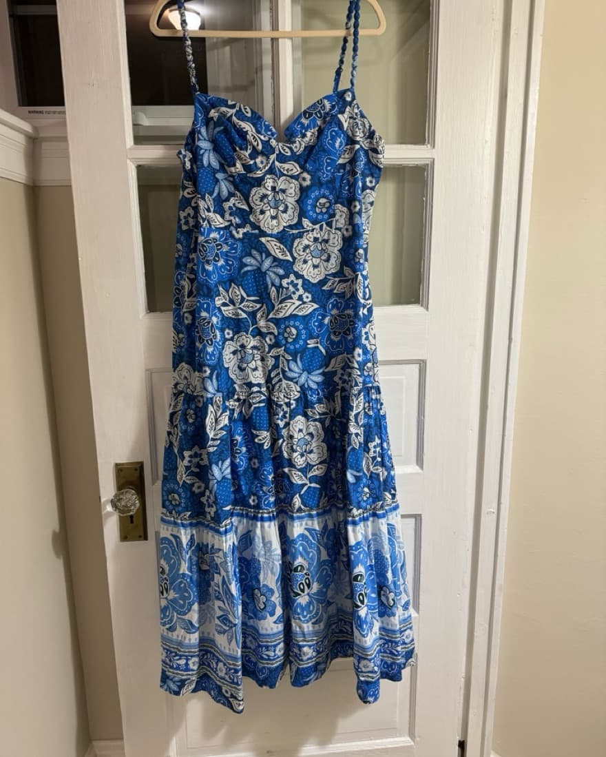 Farm Rio Floral Poplin Midi Dress  - Image 4