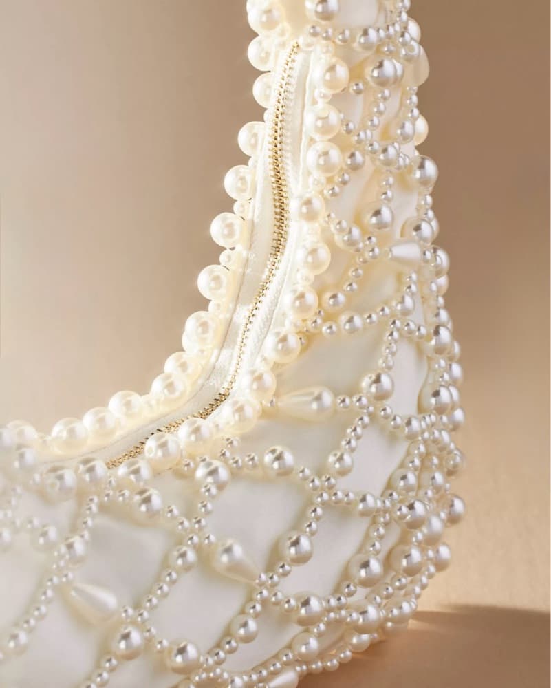 Lucy Satin Pearl Handbag - Image 2
