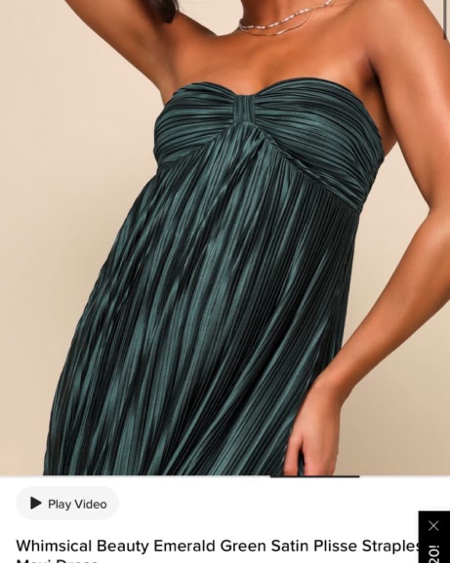  Emerald Green Strapless Dress - Image 5