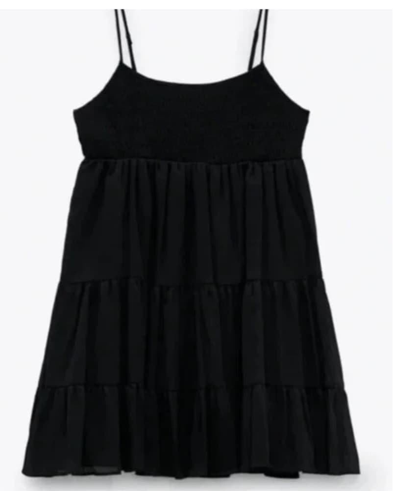 Black Cotton Gauze Babydoll Sundress - Image 3