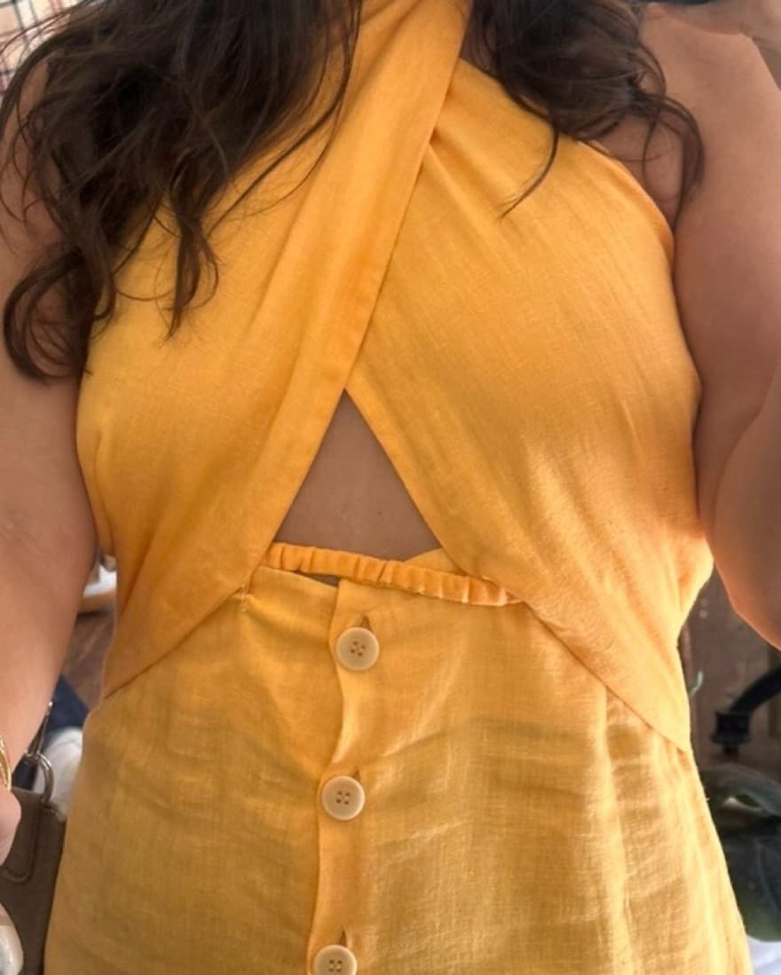 Yellow Linen Dress - Image 4