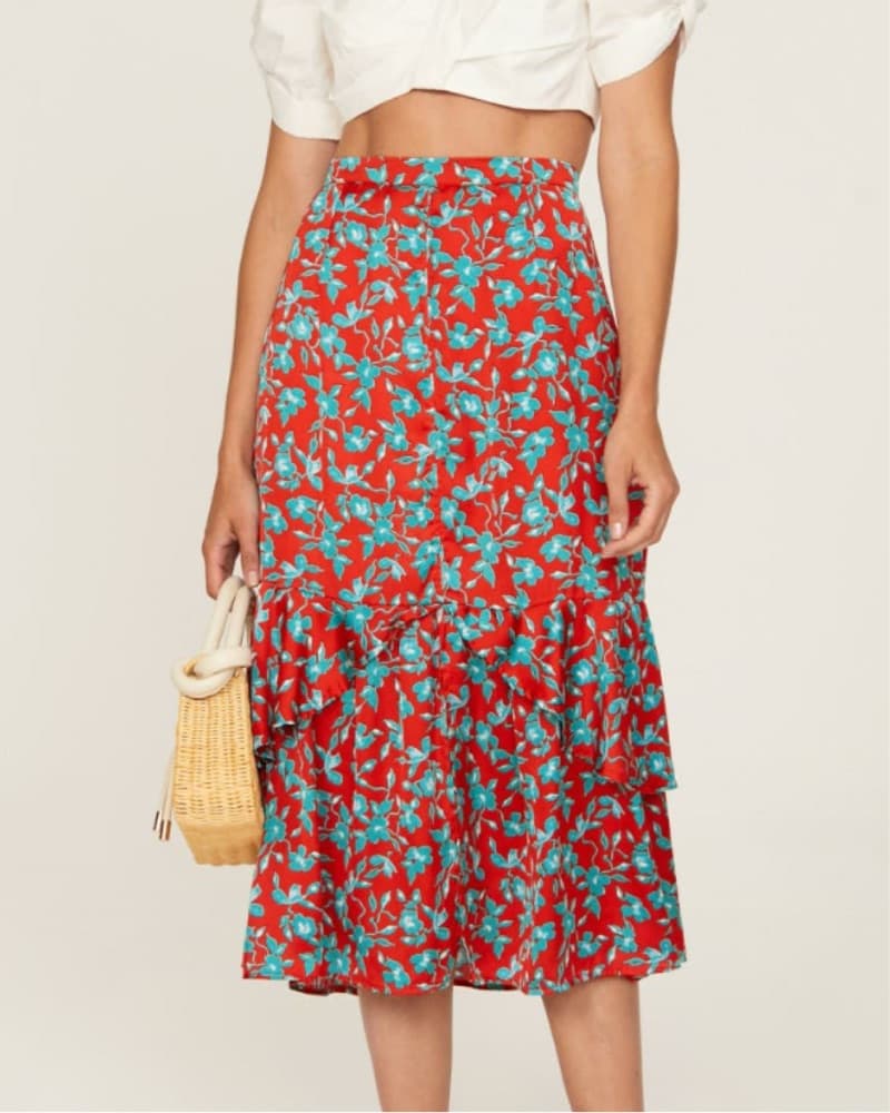 Floral Midi Skirt & Shirt Set - Image 4
