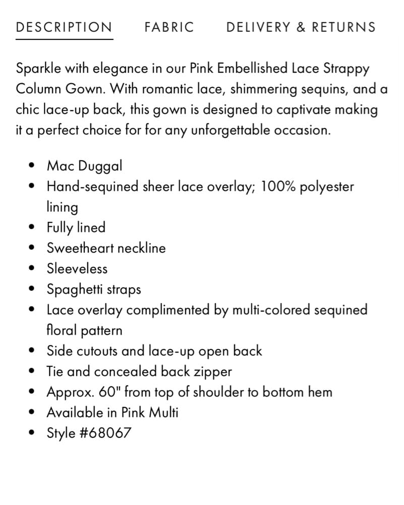 MAC DUGGAL Pink Embellished Lace Strappy - Image 5