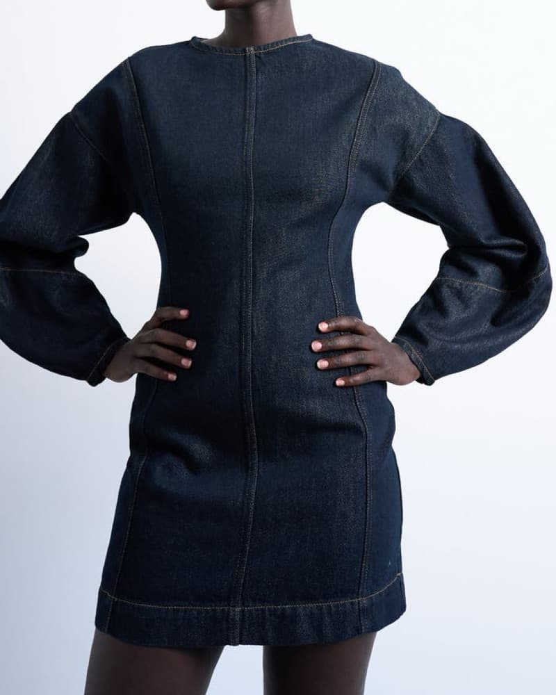 Topshop Dark Denim Mini Dress  - Image 2