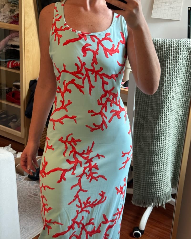 J. McLaughlin Blue Red Coral Maxi Dress - Image 3