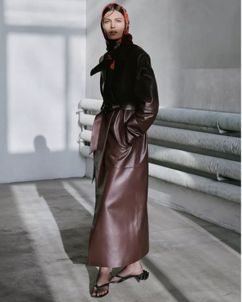 Magda Butrym Tie-belt Leather Coat - Image 3