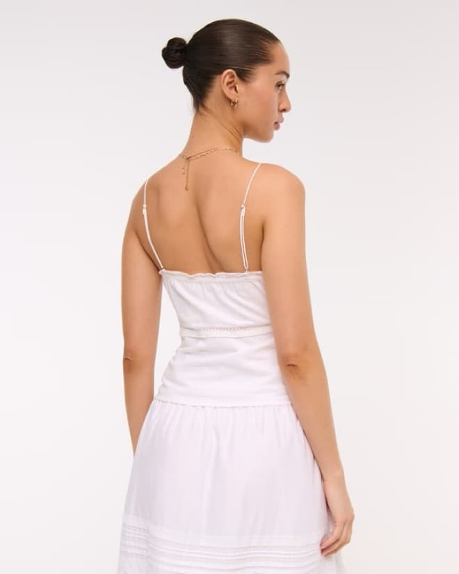 White Tie Front Lace Top - Image 3