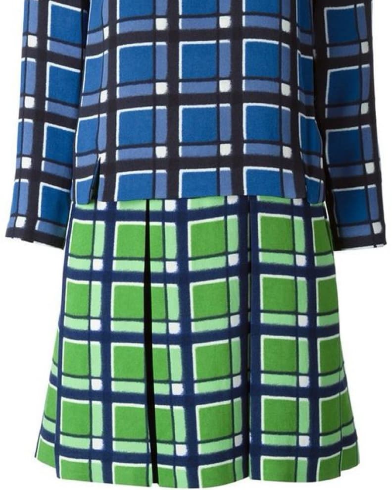 Marc Jacobs Plaid Green Blue Mini Dress - Image 3