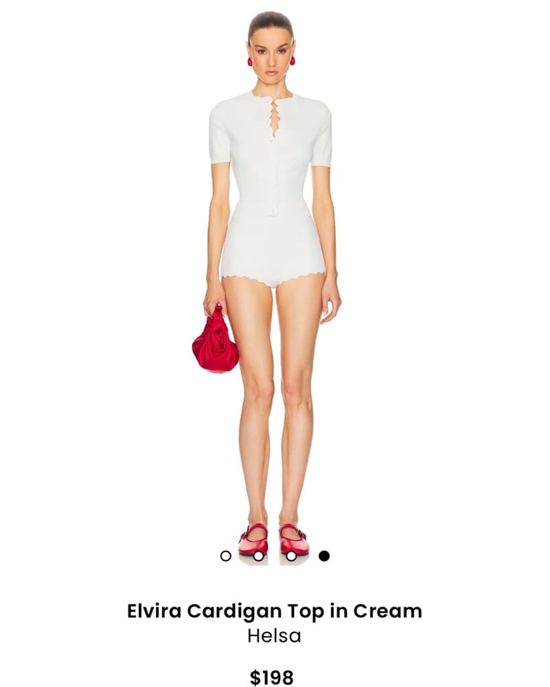 Helsa Elvira Cardigan top, Cream - Image 4