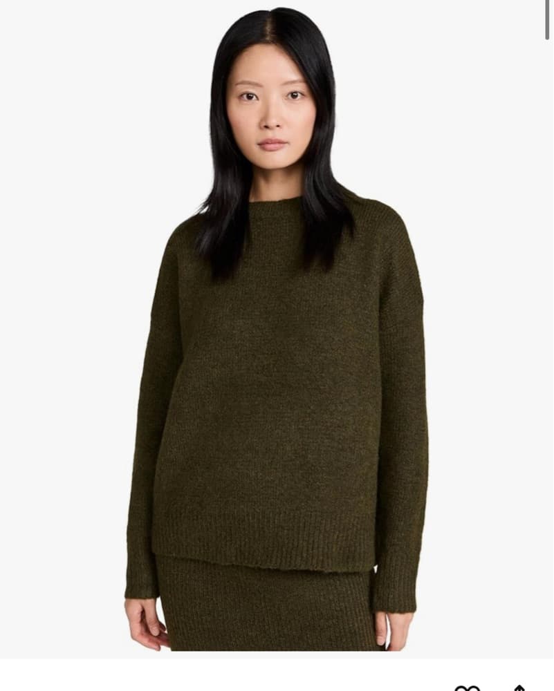 Line And Dot Cozy Olive Knit Midi Set - Image 1