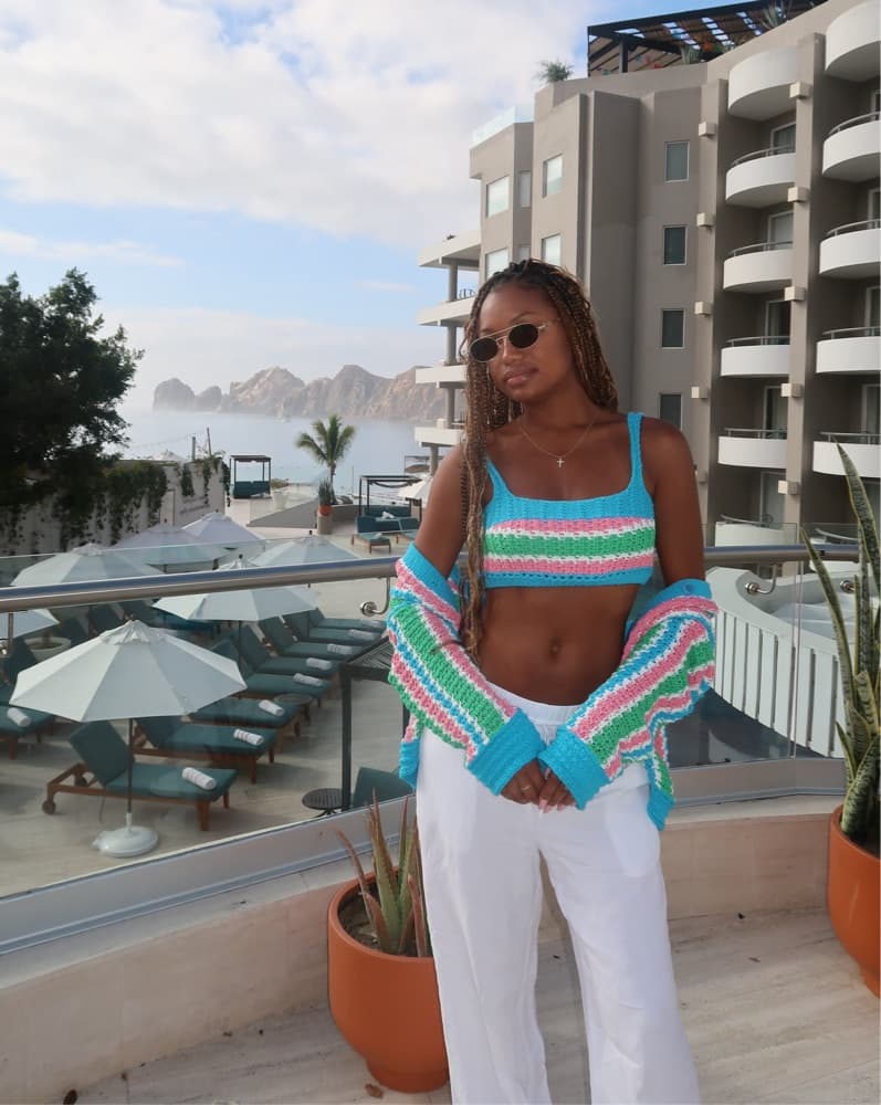 Breezy Striped Vacation Outfit - Image 1