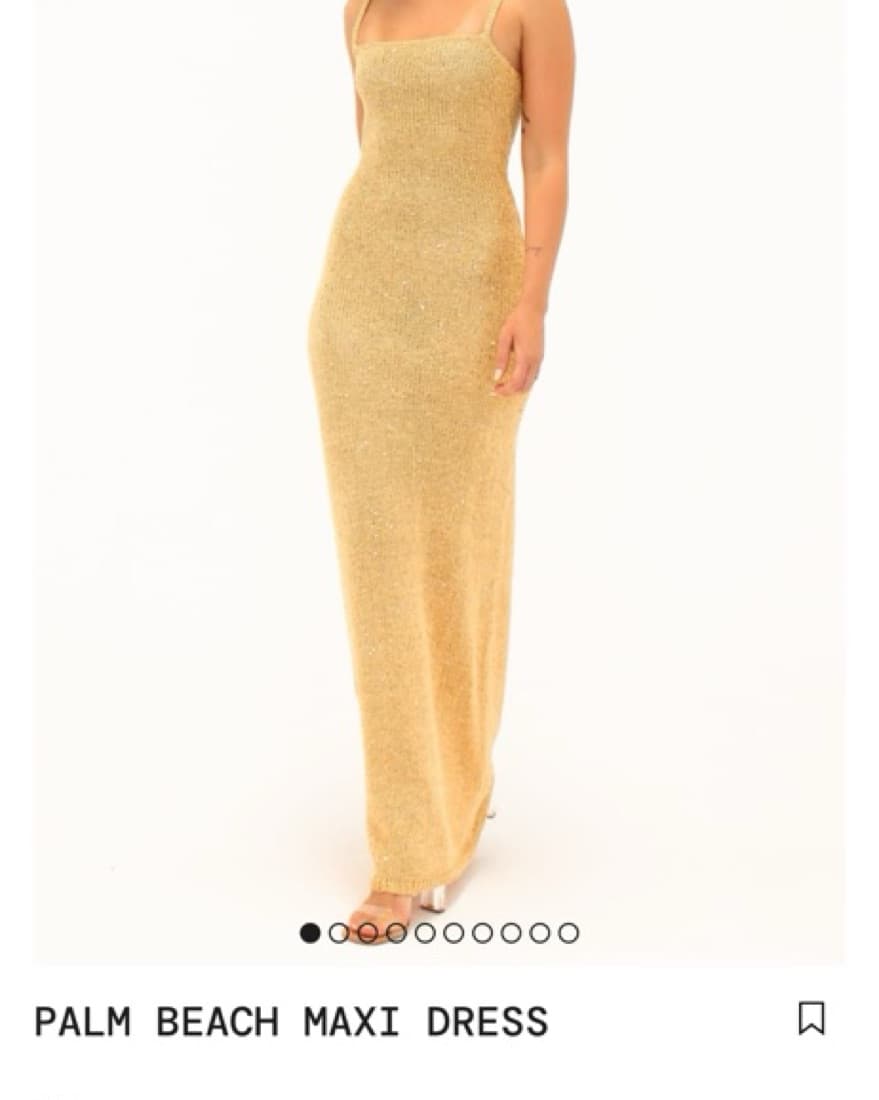 Rumored Palm Beach Maxi Dress Gold Shimm - Image 2