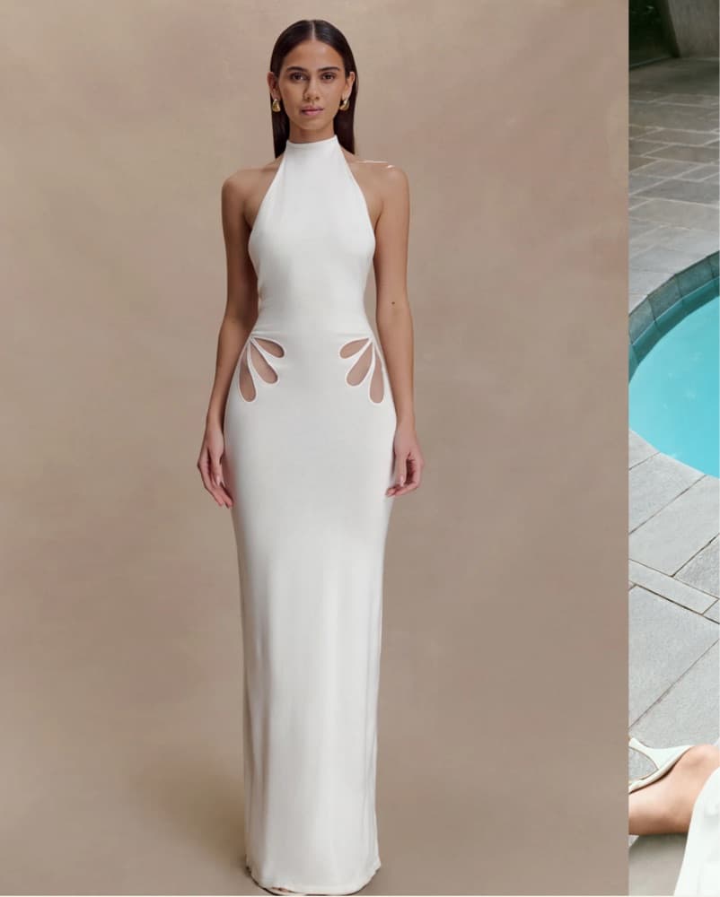 Knit Halter Maxi Dress - Image 1