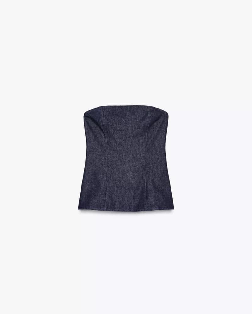 Denim Strapless zara Top - Image 1