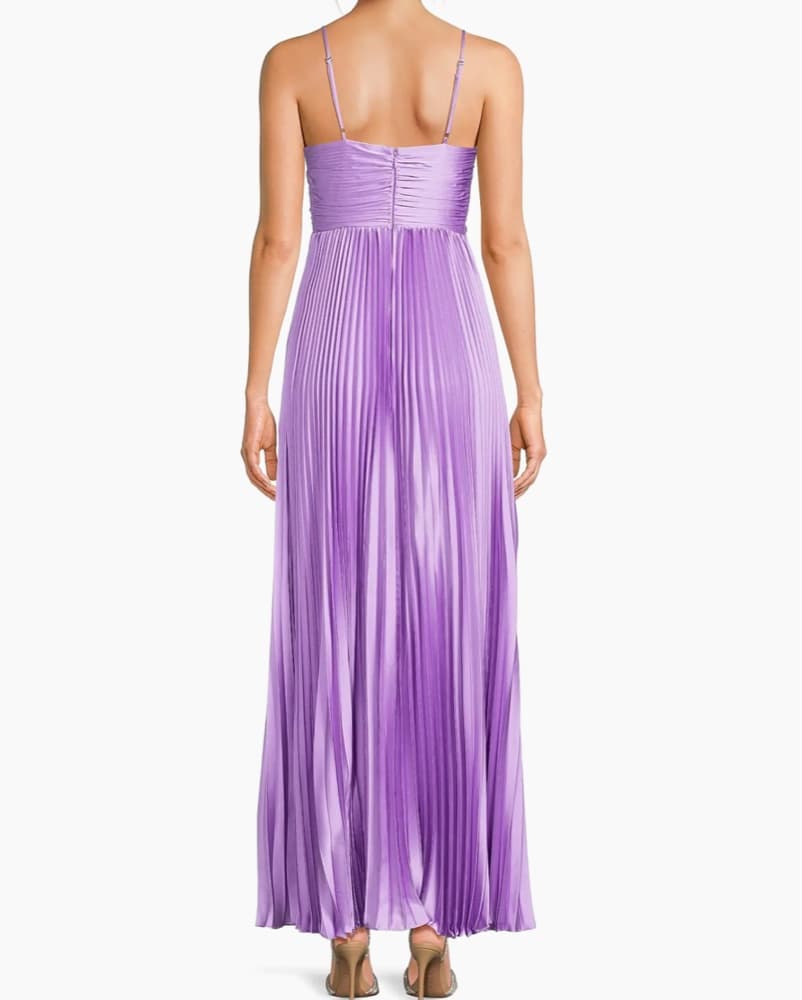 Pleated Lavender Maxi Dress - Image 1