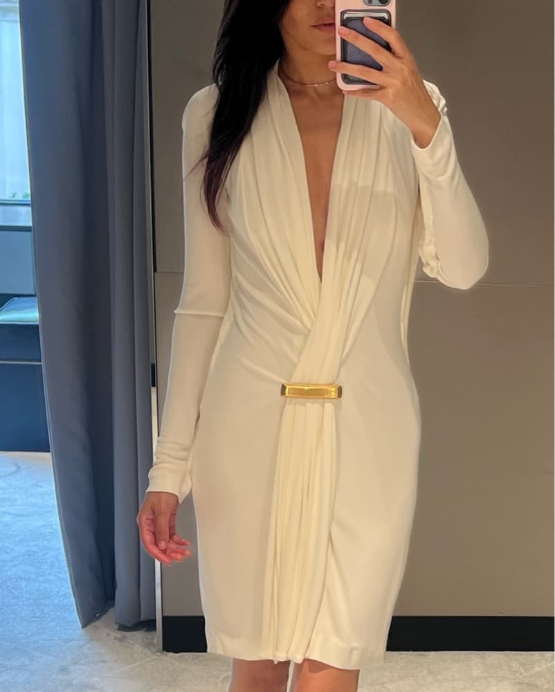 Tom Ford Long Sleeve Gold Bar Dress - Image 1